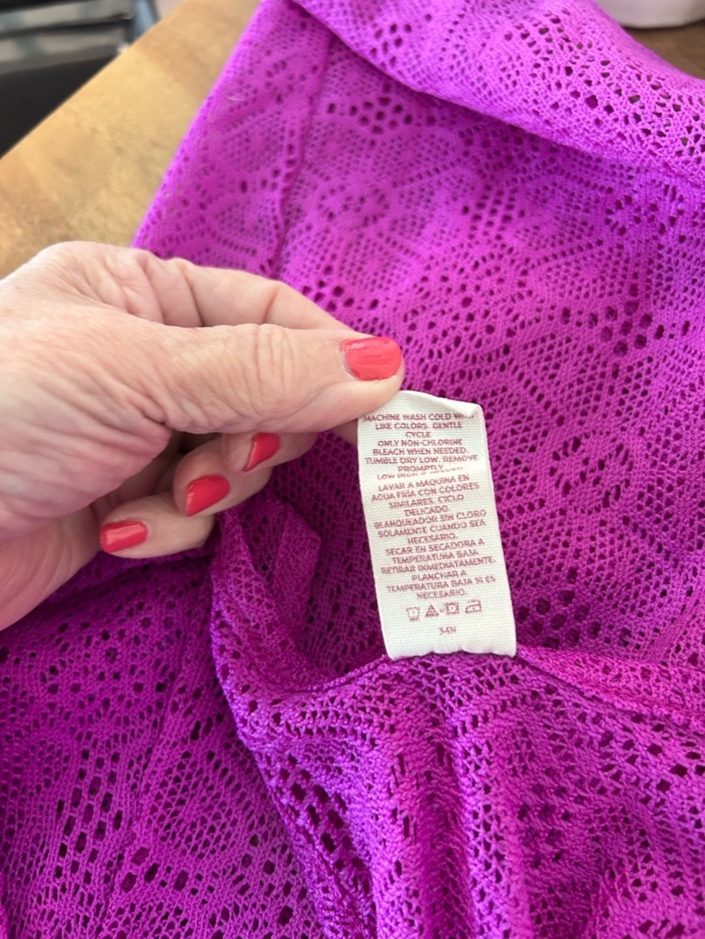 OP Purple Lace Racerback Beach Coverup. Size XL - Picture 6 of 6